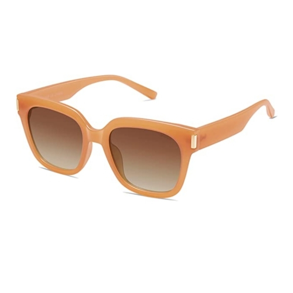 Orange Classic Polarized Sunglasses for Women Men Trendy Square Frame - Picture 4 of 4